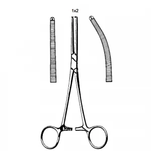 Pensa hemostatica ROCHESTER-OCHSNER, 1x2 dinti,  dreapta, L13cm