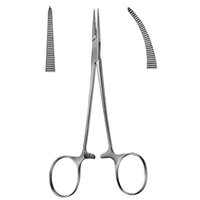 Pensa hemostatica KELLY,  titan, dreapta, L14cm
