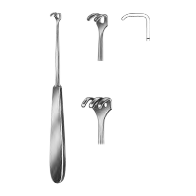 Retractor KLAPP, bont, L17.5cm,  2 dinti