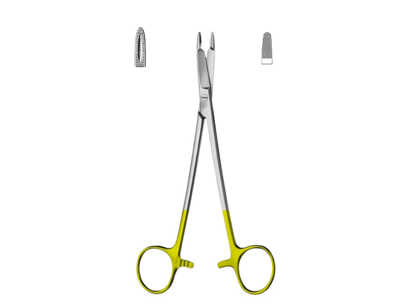 Portac cu foarfeca OLSEN-HEGAR, zimtat,  cu TC, L14cm