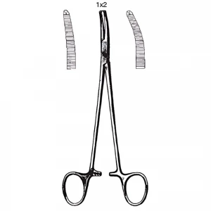 Pensa peritoneu FAURE, 1x2 dinti, L20cm,  dreapta