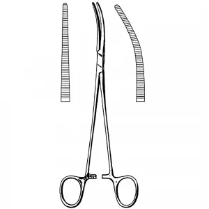Pensa hemostatica ROBERTS, curba, L22cm 