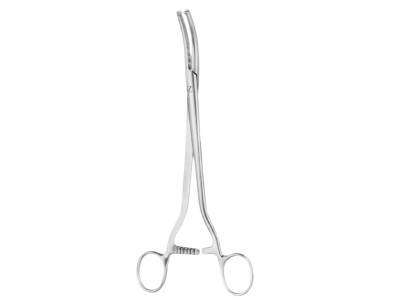 Pensa histerectomie WERTHEIM, curba, 1x2 dinti, L23.5cm 