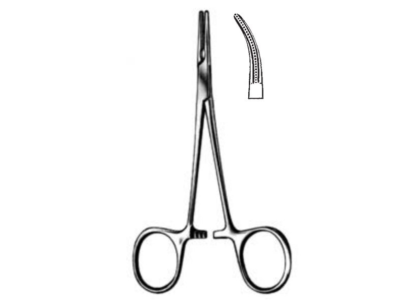 Pensa hemostatica DE BAKEY-MOSQUITO, atraumatica, L12.5cm,  curba