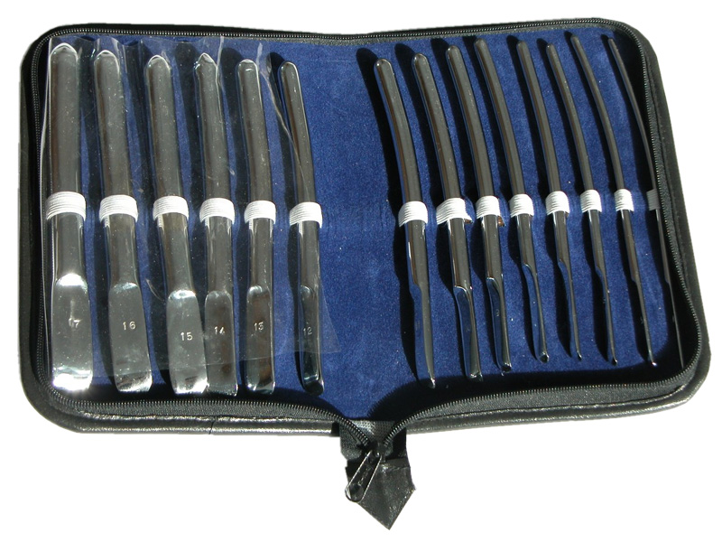 Dilatator uterin HEGAR, in carcasa piele, D4-17mm, set 14buc 