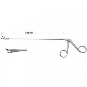 Micro-pensa laringe, serata, L23cm,  curba spre stanga, 1.5x8.5mm