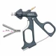 Clema DEBAKEY, actiune dubla, maner ergonomic uni cu clichet, cu HF, pivotant, demontabil, falci 28mm, D5mm, L450mm 