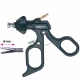 Pensa de prehensiune, actiune dubla, maner ergonomic uni  cu clichet, buton on/off, cu HF, pivotant, demontabil, varf conic 14mm, falci 18mm, D3mm, L210mm 