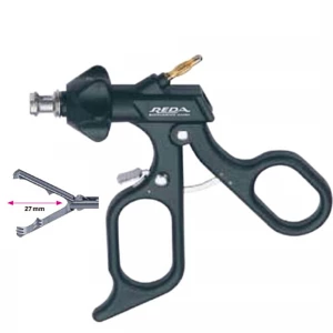 Pensa de prehensiune AGRESSIV, actiune dubla, maner ergonomic uni cu clichet, buton on/off, cu HF, pivotant, demontabil, 3x2 dinti, falci 27mm, D5mm,  L330mm