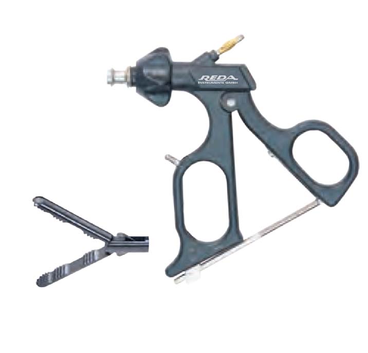 Pensa de prehensiune MAXIGRIP, actiune dubla, maner ergonomic uni cu clichet, maneta on/off, cu HF, pivotant, demontabil, falci 21.5mm, D5mm, L330mm 