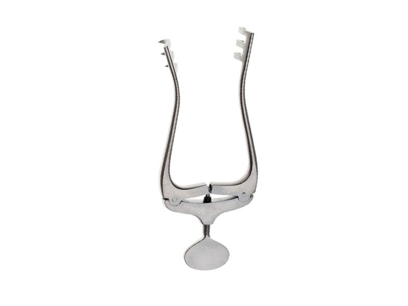 Retractor JANSEN, cu autoblocare, L10cm,  ascutit