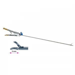 Portac, cu TC, curb stanga, dinti transversali, maner axial drept, cu clichet, conexiune LL, falci 15mm, D3mm, L330mm 