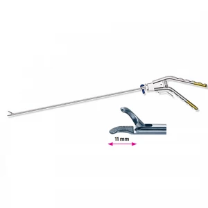 Portac, cu TC, curb stanga, dinti transversali, maner axial unghiular, conexiune LL, falci 11mm, D3mm, L330mm 