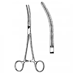Pensa hemostatica DE BAKEY-PEAN, atraumatica,  curba, L14cm
