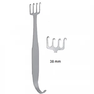 Retractor FREEMAN, 4 dinti, 38mm, L18cm 