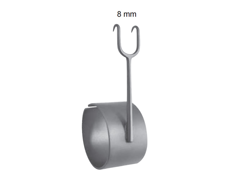 Retractor dublu COTTLE, cu inel reglabil, ascutit, L8mm 