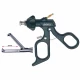 Pensa de prehensiune tip gheara, actiune singulara, maner ergonomic uni cu clichet, buton on/off, cu HF, pivotant, demontabil, 3x2 dinti, falci 29mm, D10mm,  L330mm