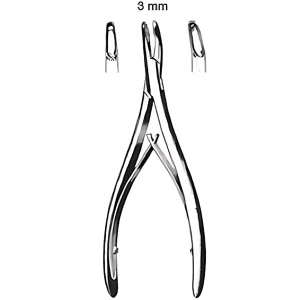 Rongeur pentru os LEMPERT, L16cm,  drept, varf 3mm