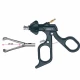 Pensa de prehensiune DEBAKEY, actiune dubla, dinti distali, maner ergonomic uni cu clichet, buton on/off, cu HF, pivotant, demontabil, falci 24mm, D5mm, L330mm 