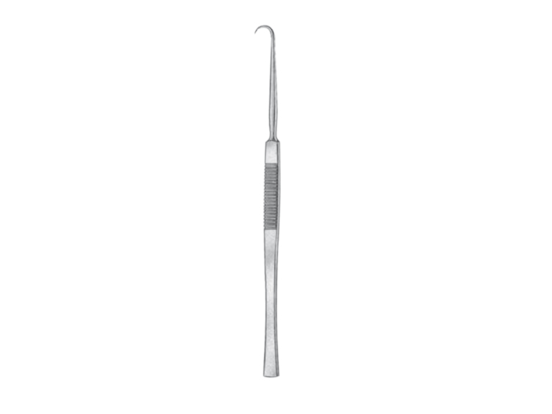 Retractor BERGMANN, delicat, varf ascutit, L14cm 