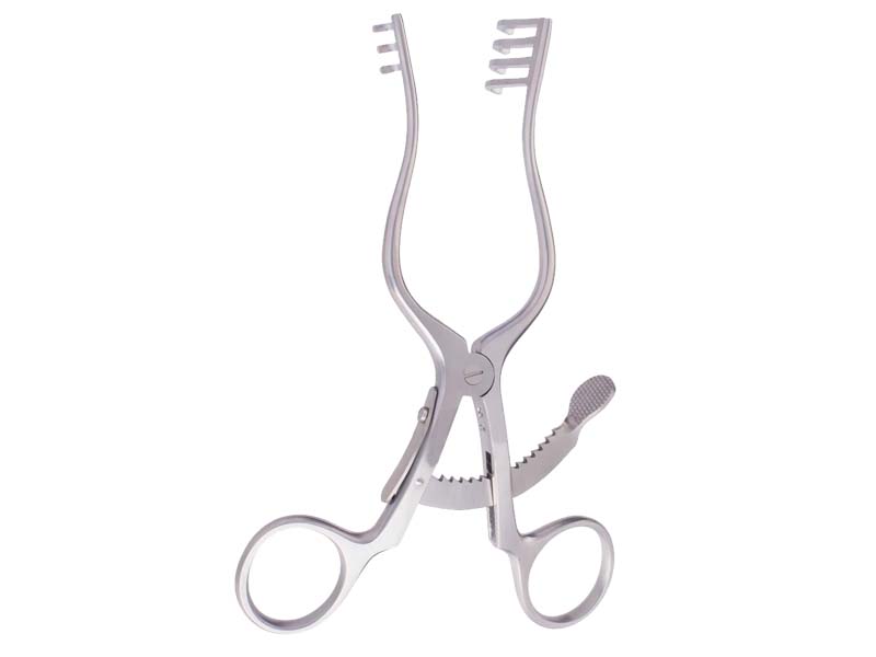 Retractor SCALP-CONTOUR, cu autoblocare, 3x4 dinti, L13.5cm,  ascutit
