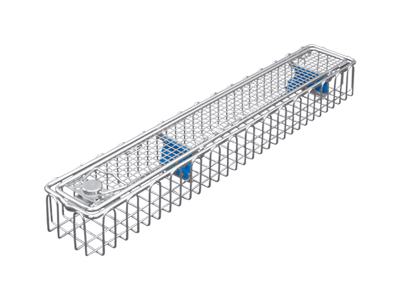 Cos sterilizare, buton de blocare, capacitate  1 laparoscop/cistoscop/histeroscop, 460x80x52mm