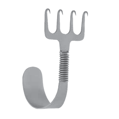 Retractor flexibil cu arcuri GORNEY, 4 dinti, L7.5cm 