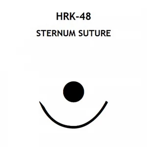 Fir de sutura SERANOX, otel inoxidabil, neresorbabil, monofilament, nevopsit, HRK-48mm, USP 6, 4x45cm, ac rotund 1/2, set 12buc 