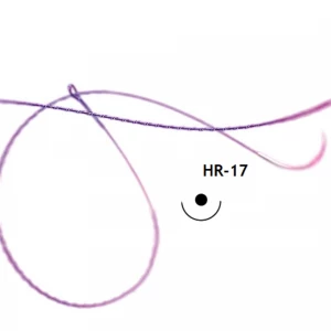 Fir de sutura SERASYNTH LOC, ghimpat, Polidioxanona, resorbabil, monofilament, violet, HR-17mm, USP 3/0, 1x20cm, ac rotund 1/2, set 12buc 