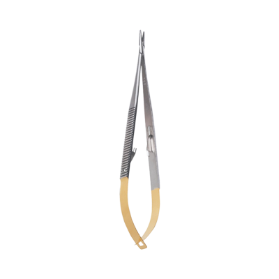 Portac CASTROVIEJO, drept, zimtat, cu clichet, cu TC, L18cm 