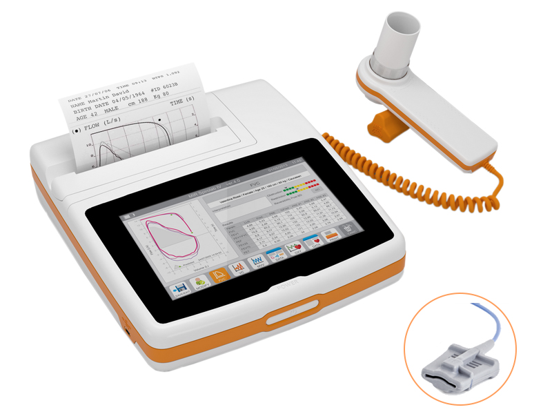 Spirometru SPIROLAB NEW cu turbina reutilizabila si oximetrie 