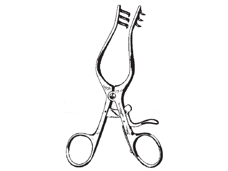 Retractor WEITLANER-WULLSTEIN, 3x3 dinti, L13cm,  ascutit